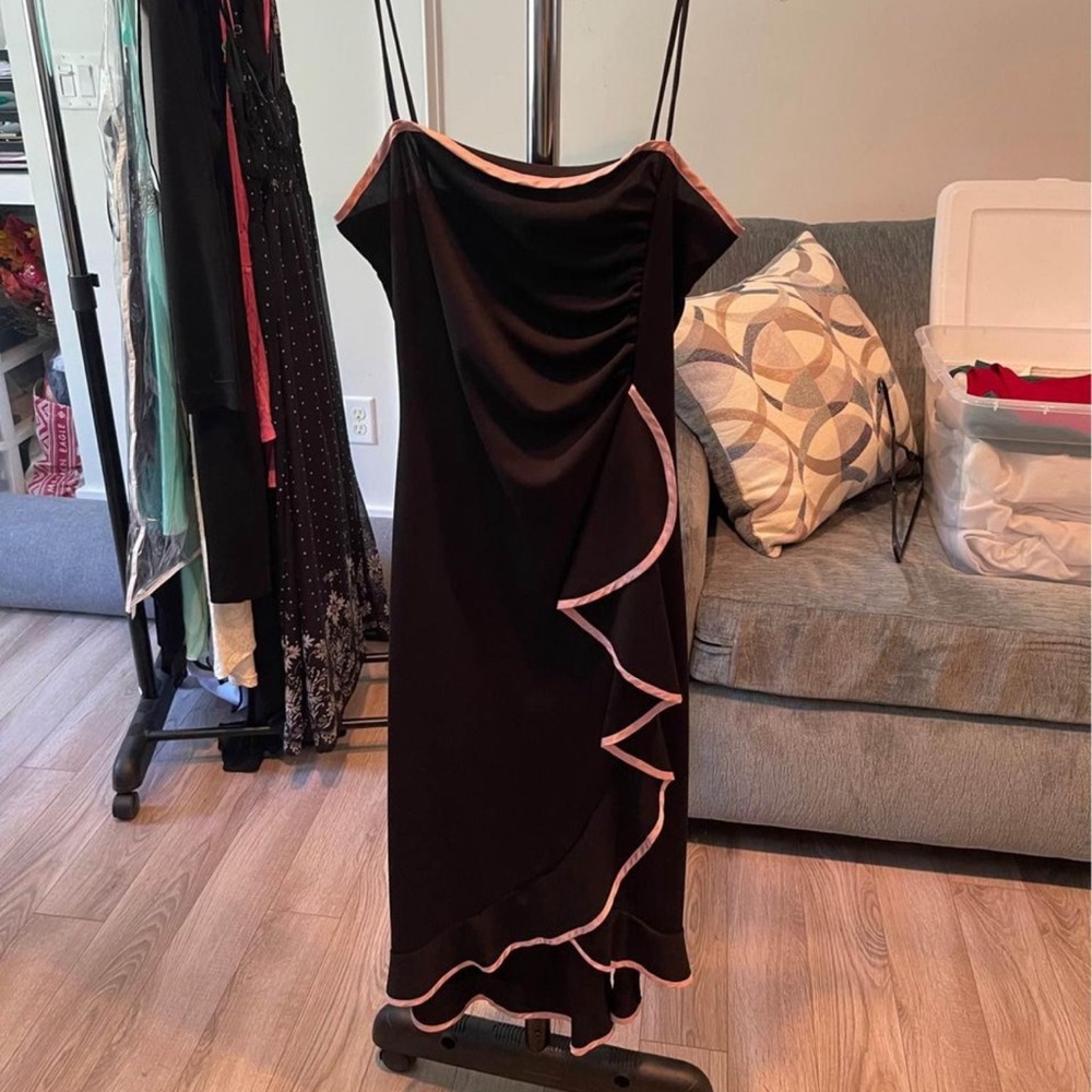 Black Dress with Pink